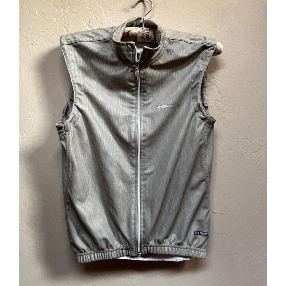 Campagnolo Womens Full-Zip Bicycle Cycling Jersey Wind Vest Small Gray Pockets